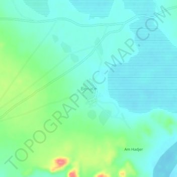 Carte topographique Benate, altitude, relief