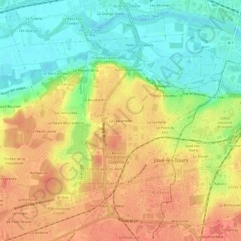 Carte topographique La Chaumette, altitude, relief