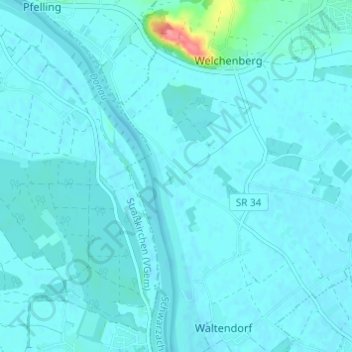 Carte topographique Alkofen, altitude, relief