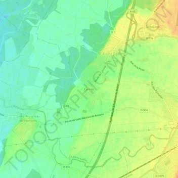 Carte topographique Cormoz, altitude, relief