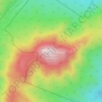 Carte topographique Old Rag Mountain, altitude, relief