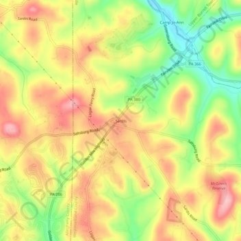 Carte topographique Sardis, altitude, relief