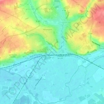 Carte topographique Le Pont-Niveau, altitude, relief