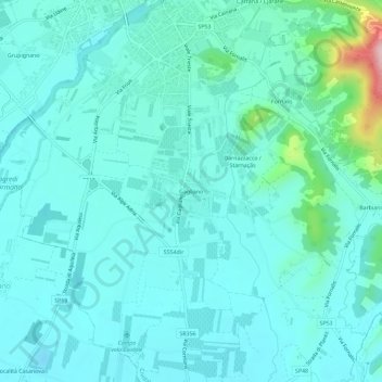 Carte topographique Gagliano, altitude, relief