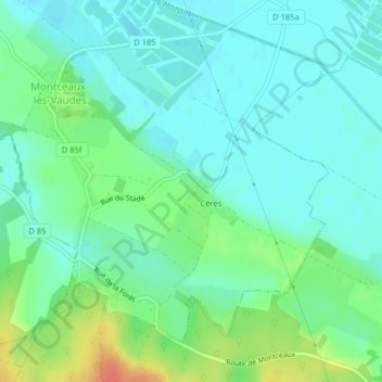 Carte topographique Ceres, altitude, relief