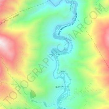 Carte topographique Toug el Kheïr, altitude, relief