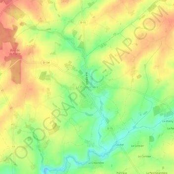 Carte topographique La Poitevinière, altitude, relief