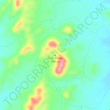 Carte topographique Four Peaks, altitude, relief