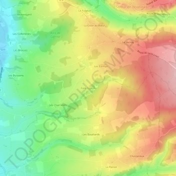 Carte topographique Font Figeon, altitude, relief