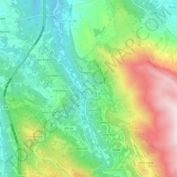 Carte topographique Casavecchia, altitude, relief