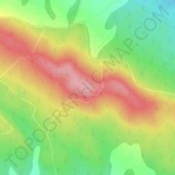 Carte topographique Centinela, altitude, relief