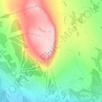 Carte topographique Skeikampen, altitude, relief