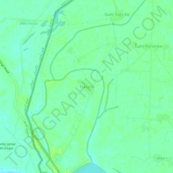 Carte topographique Hazara, altitude, relief