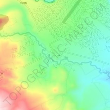 Carte topographique Lurugan, altitude, relief