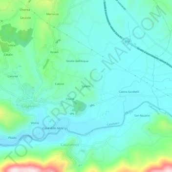 Carte topographique Sorelle, altitude, relief