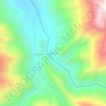 Carte topographique Cebollar, altitude, relief
