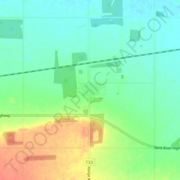 Carte topographique Wanham, altitude, relief