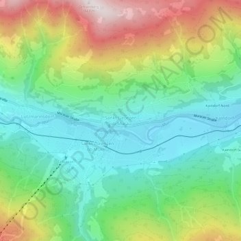 Carte topographique Sankt Georgen ob Murau, altitude, relief