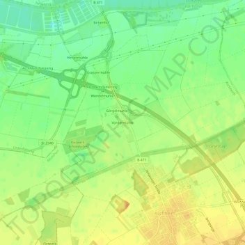 Carte topographique Vordermühle, altitude, relief