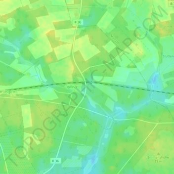Carte topographique Lüneburger Heide, altitude, relief