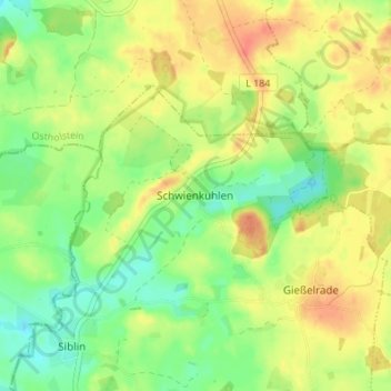 Carte topographique Schwienkuhlen, altitude, relief