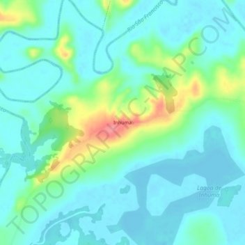 Carte topographique Inhuma, altitude, relief