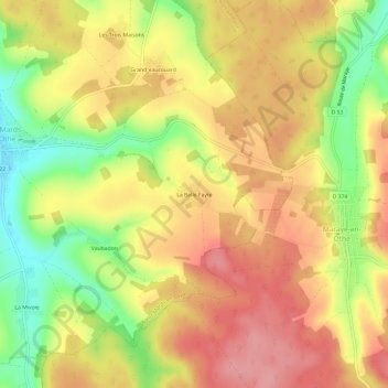 Carte topographique La Belle Fayte, altitude, relief