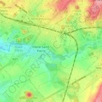 Carte topographique Les Fonds, altitude, relief