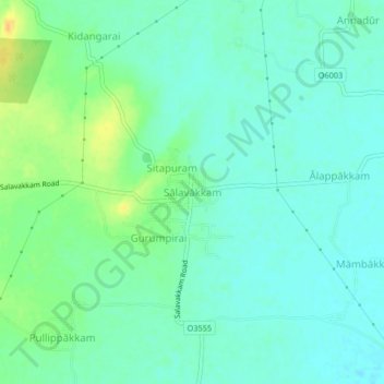 Carte topographique Sālavākkam, altitude, relief