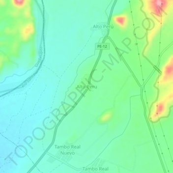 Carte topographique Alto Peru, altitude, relief