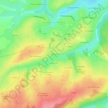 Carte topographique Les Crots, altitude, relief