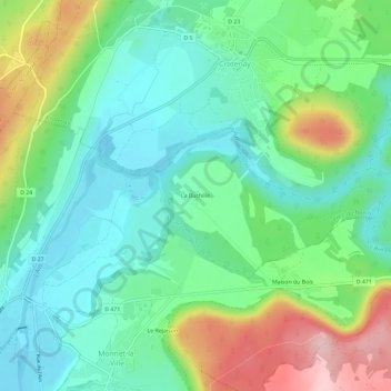 Carte topographique La Buchille, altitude, relief