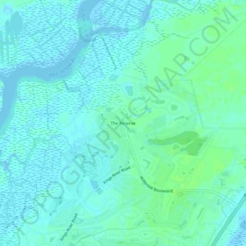 Carte topographique The Reserve, altitude, relief