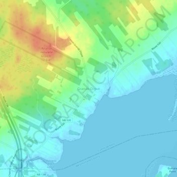 Carte topographique Grande-Digue, altitude, relief