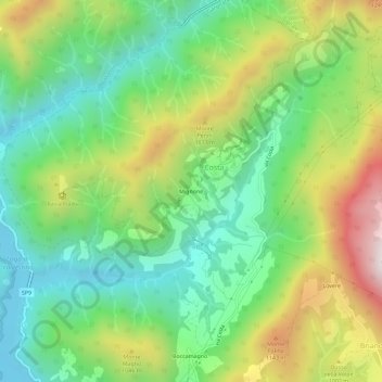 Carte topographique Mignone, altitude, relief