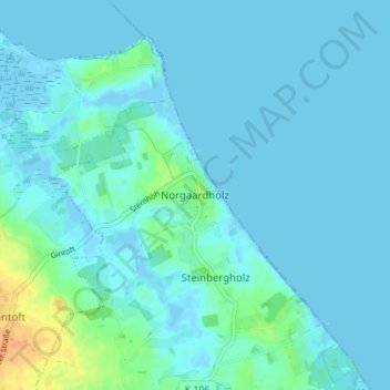 Carte topographique Norgaardholz, altitude, relief