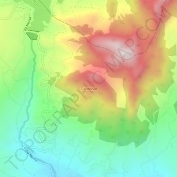 Carte topographique Cardonal, altitude, relief