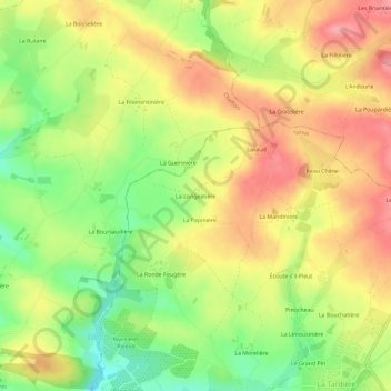 Carte topographique La Longeatière, altitude, relief