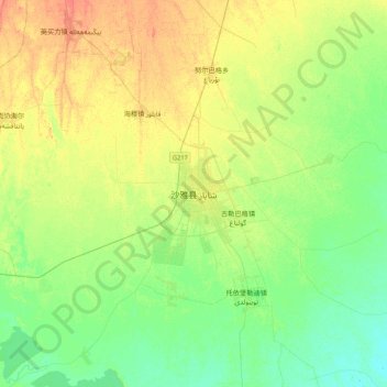 Carte topographique Shayar, altitude, relief
