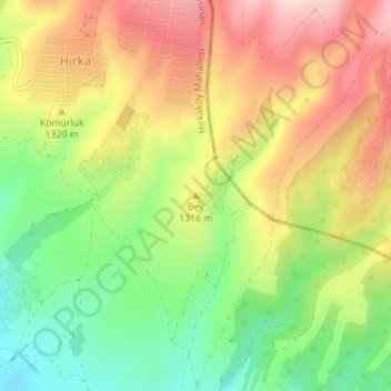 Carte topographique Bey, altitude, relief