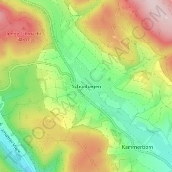 Carte topographique Schönhagen, altitude, relief