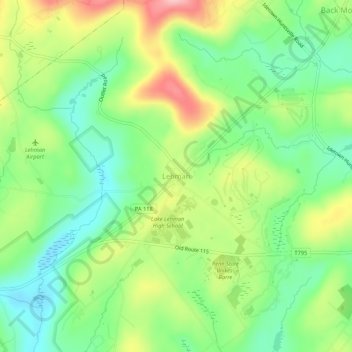 Carte topographique Lehman, altitude, relief