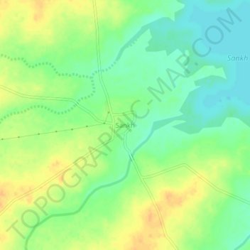 Carte topographique Sankh, altitude, relief