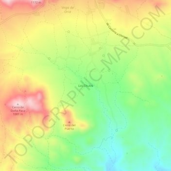 Carte topographique Los Chulos, altitude, relief