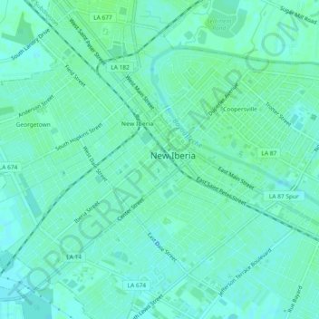 Carte topographique Leesburg, altitude, relief