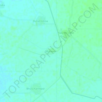 Carte topographique Munawan, altitude, relief