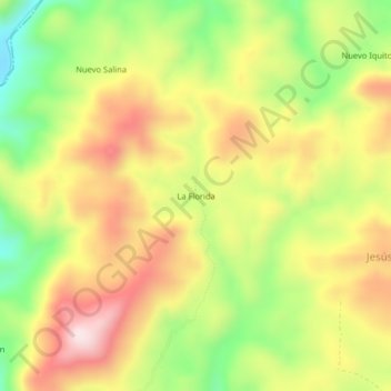 Carte topographique La Florida, altitude, relief