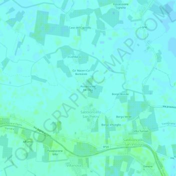 Carte topographique Possessione Ferretta, altitude, relief