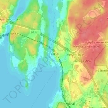 Carte topographique Stäket, altitude, relief
