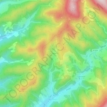 Carte topographique Ernsbach, altitude, relief